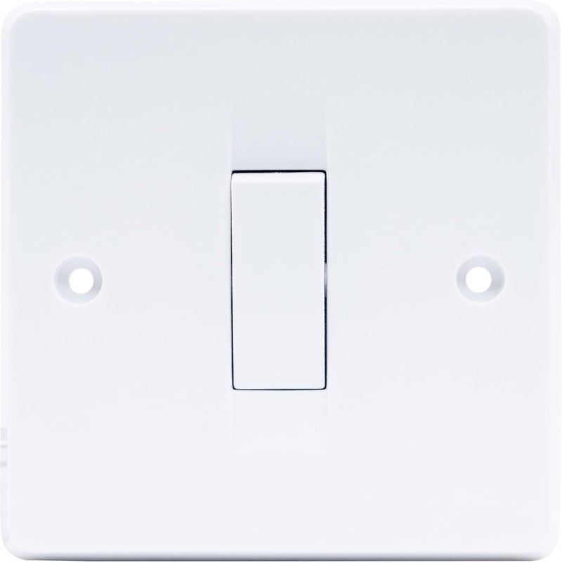 Duravel Single Light Switch Wall Plate, 10AX 250V, White Plastic, Standard Size - Image 3
